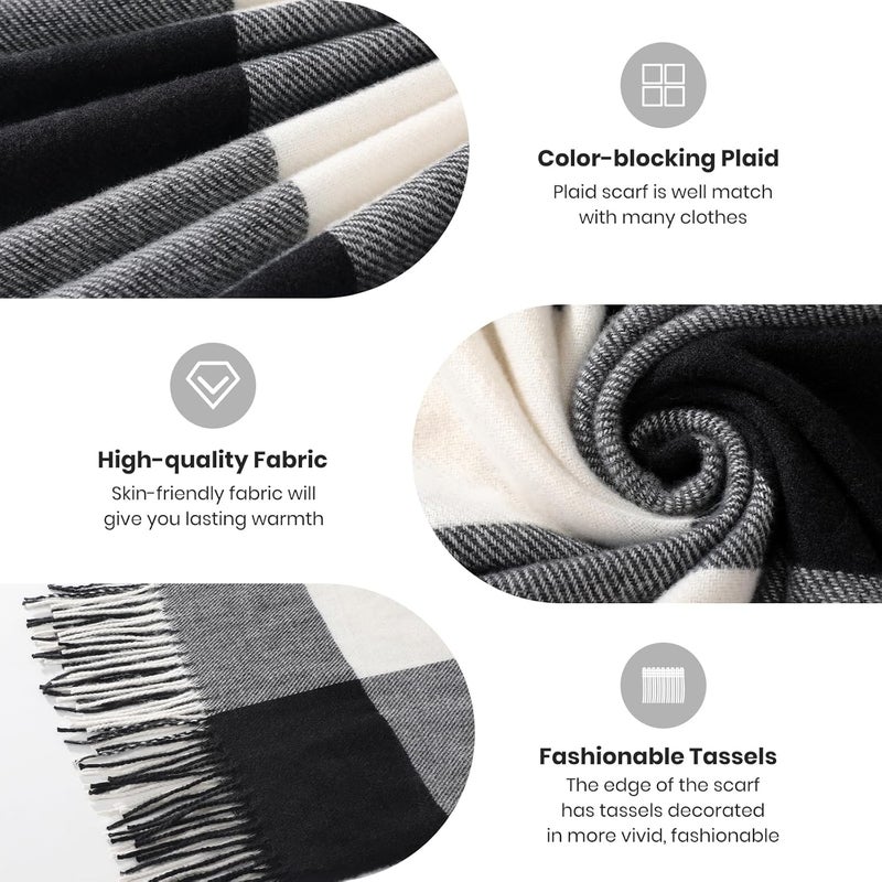 Pleneal Scarf for Women, Womens Winter/Fall Scarf,Long Plaid Shawls and Wraps, Cashmere Feel Blanket Pashmina Scarves - Image 3